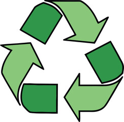 Obraz premium Green recycling symbol with arrows