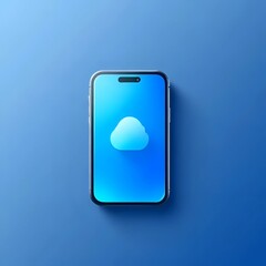 Modern Smartphone with Cloud Icon on Gradient Background