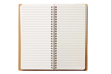 Open spiral-bound notebook with lined pages