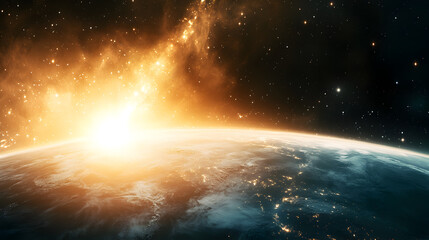 Obraz premium View of Earth's Atmosphere from Orbit