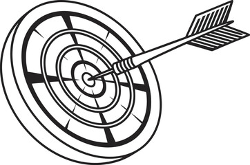 Dartboard with arrow hitting the bullseye