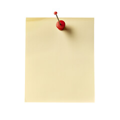 Blank, light beige sticky note pinned