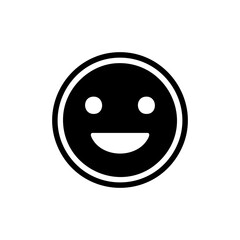 Fototapeta premium Simple smiley face icon in minimal black and white style, perfect for digital design, apps, and communication graphics