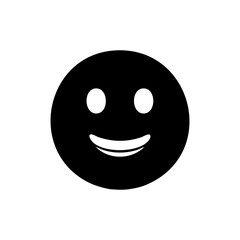Fototapeta premium Simple smiley face icon in minimal black and white style, perfect for digital design, apps, and communication graphics
