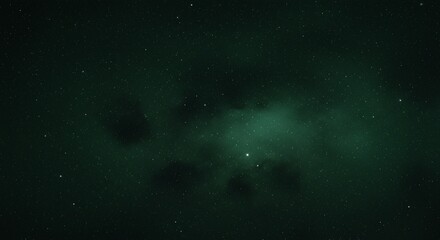 Obraz premium Starry sky, starry background, night scene, deep green color tone, bright stars twinkling in the dark space, creating an ethereal and mysterious atmosphere.