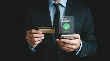 Secure cashless payment transaction with smartphone and credit card