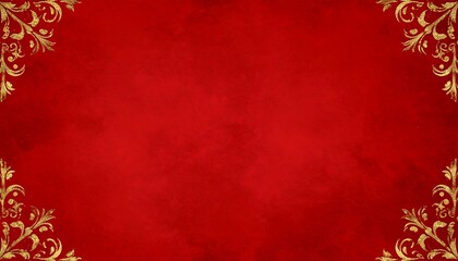 Red background with gold ornate borders
