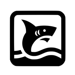 Simple shark logo silhouette