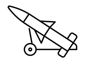 Simple Outline of a Missile on a Launcher for Modern Imagery