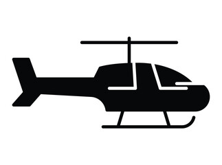 Silhouette of Helicopter Vector Illustration for Transport and Aviation Use