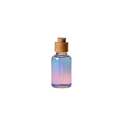 Iridescent Glass Bottle with Wooden Cork and Dropper - Essential Oil or Serum Packaging