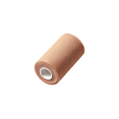 Fototapeta premium Beige Self-Adhesive Cohesive Bandage Roll Isolated on Black Background