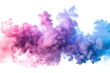 Abstract swirling ink clouds in pastel hues