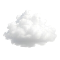 Cloud isolated on white background for weather forecast visuals and dreamy sky scene digital design uses