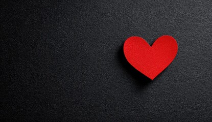 Obraz premium Red paper heart on dark background, Valentine's Day card design (3)