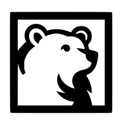 Simple bear brand silhouette