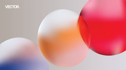 Abstract Soft Gradient Bubbles in Modern Contemporary Design Aesthetic and Composition