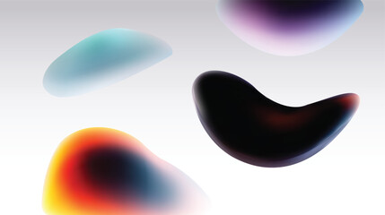 Abstract Colorful Fluid Shapes Moving Gracefully on a Gradient Background That Captivates the Eye