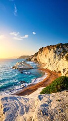 Dramatic coastal view at sunset
