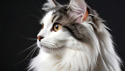Close-up portrait of a fluffy cat