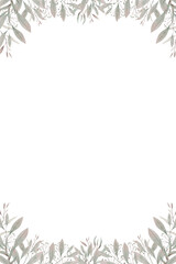 Elegant floral frame with a minimalist design shape