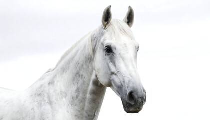 Close-up portrait of a grey horse