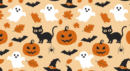 Classic Halloween Vector Pattern
