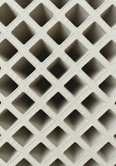Intricate geometric pattern of repeating recessed squares creates depth and texture