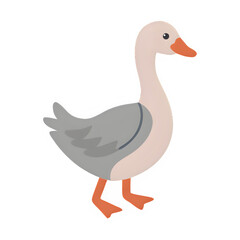 Obraz premium Goose Icon – Minimal Vector Silhouette of a Waterfowl Bird, Flat Design for Wildlife Logos, Nature Illustrations, and Ornithology Graphics, Isolated on White 