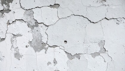 Obraz premium Cracked, weathered white wall