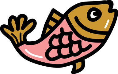 Lucky carp chinese culture line icon