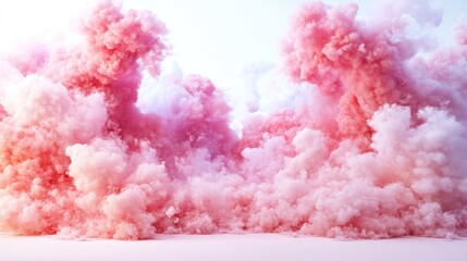 Fototapeta premium Dreamy Pink and White Cloud Formation Abstract Background