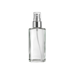 Naklejka premium Clear Glass Spray Bottle with Silver Cap - Mockup for Perfume, Essential Oils, or Cleaning Products