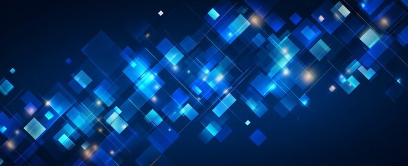 Obraz premium Tech Geometry: The Future Vision of Blue Light and Triangles