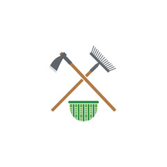 The tools of the trade stand ready. A hoe to tend, a rake to gather, a basket to hold the final reward. The trinity of honest labor.