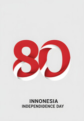 Fototapeta premium Celebrate Indonesia's 80th Independence Day with vibrant national pride and patriotic spirit