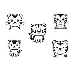 silhouette image of a tiger with a transparent background