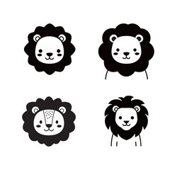 silhouette image of a lion on a transparent background