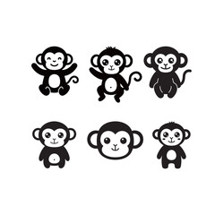 silhouette image of a monkey with a transparent background