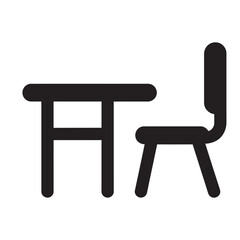 silhouette image of chairs and tables with transparent background