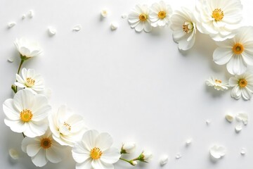 Delicate White Flowers on Soft Background Elegant Floral Design Perfect for Wedding Invitations, Blogs, and Feminine Branding
