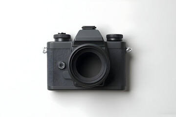 Analog Camera Close-up on White Background, Photography Equipment