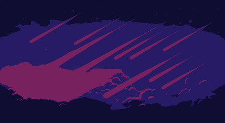 black night sky with meteor shower