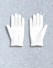 White sporty golf glove mockup isolated on whiteMockup of a white sporty golf glove