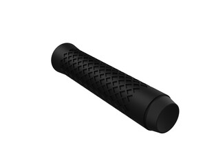 Sleek Black Rubber Hand Grip with Textured Square Pattern for Bikes, Cycles, and Motorcycles. Durable Anti-Slip Handlebar Accessory, Isolated on Transparent PNG for Product Design and Sport Gear.