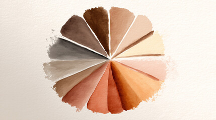 Color palette of various skin tones in circular arrangement  