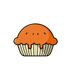 Pie illustration, suitable as an icon, sticker or logo.