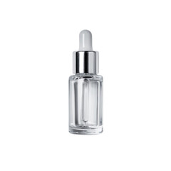 Clear Glass Dropper Bottle with Silver Cap - Cosmetic Packaging Mockup