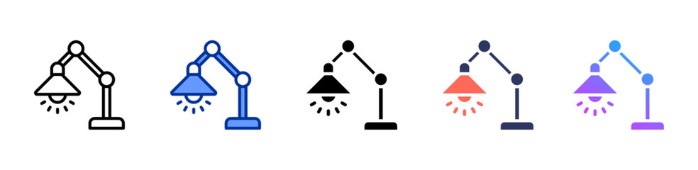 Desk Lamp icon sheet multiple style collection