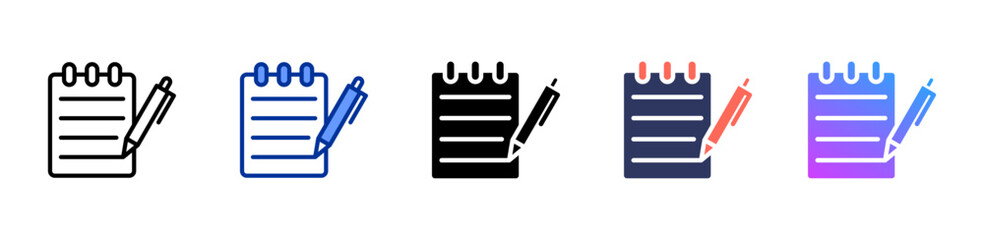 Notebook icon sheet multiple style collection